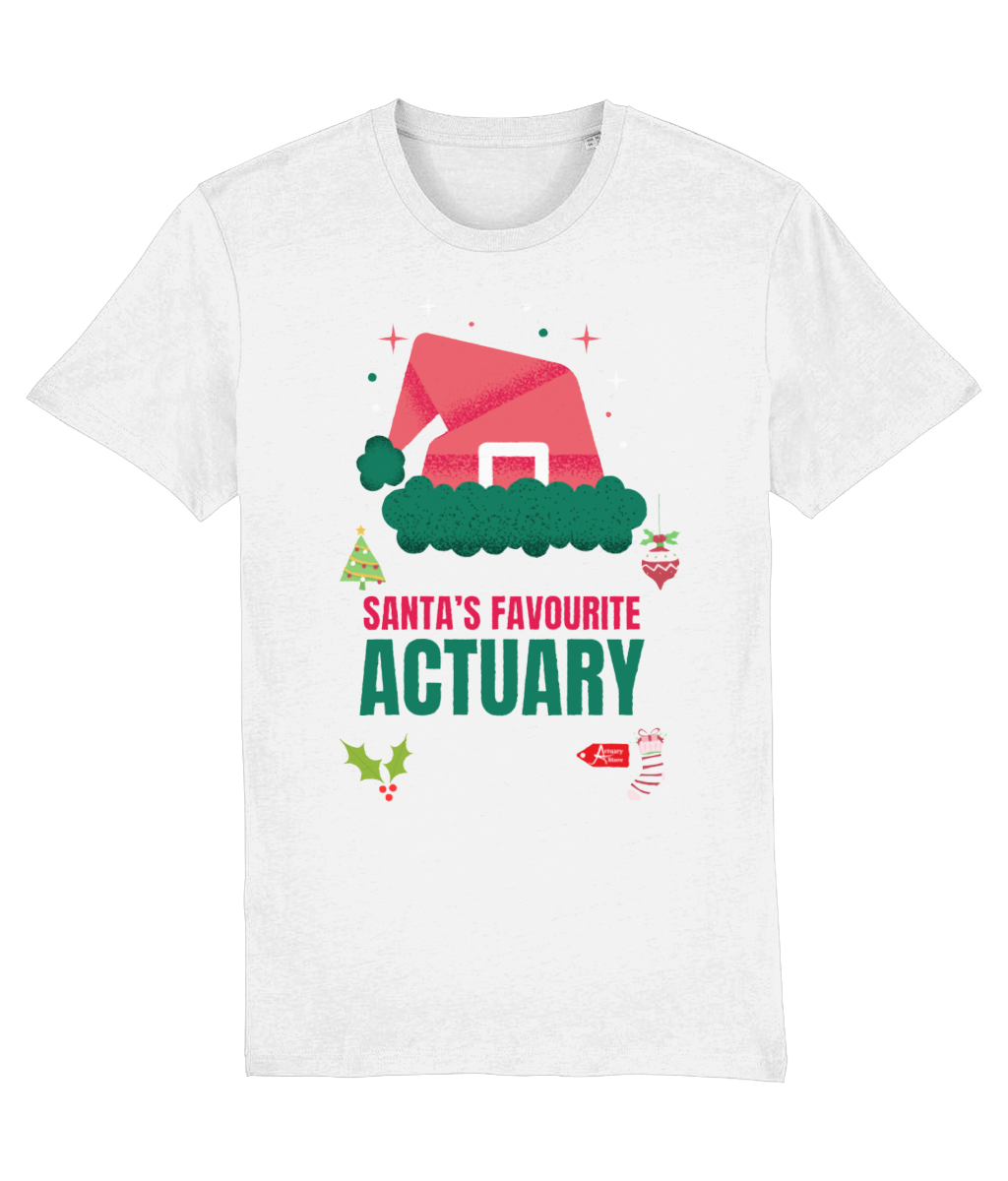 Santa's Favourite Actuary Christmas Santa Hat T-Shirt