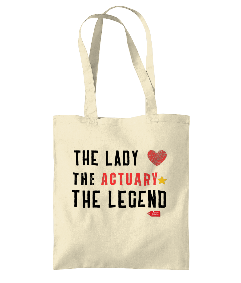 Tote Bag The Lady The Actuary The Legend Heart Star