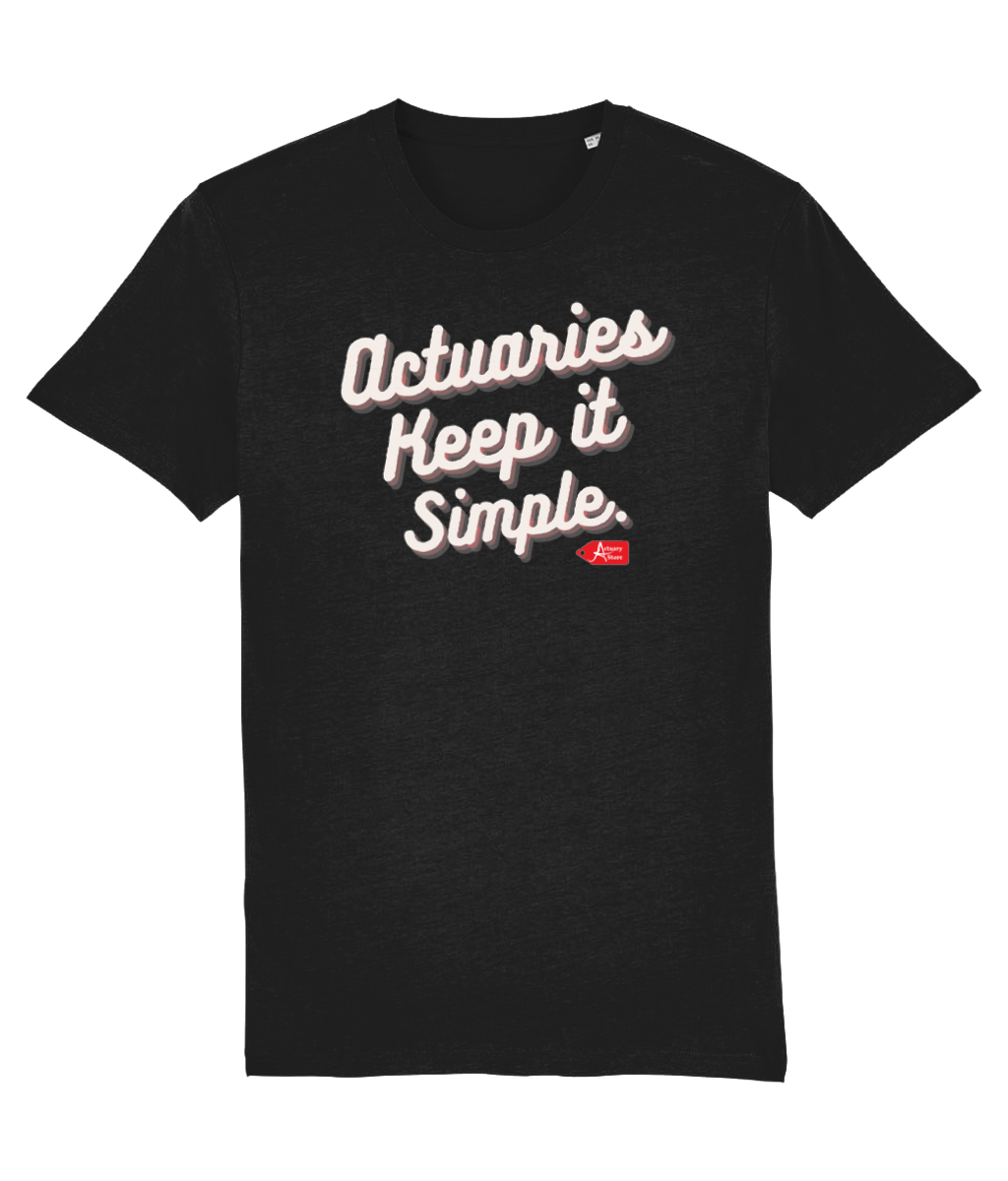 Actuaries Keep It Simple Black T-Shirt