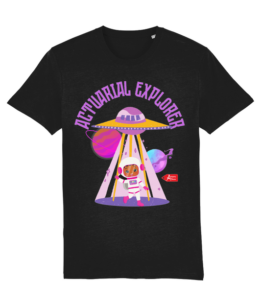Actuarial Explorer Astronaut T-Shirt (Black and White Variants)