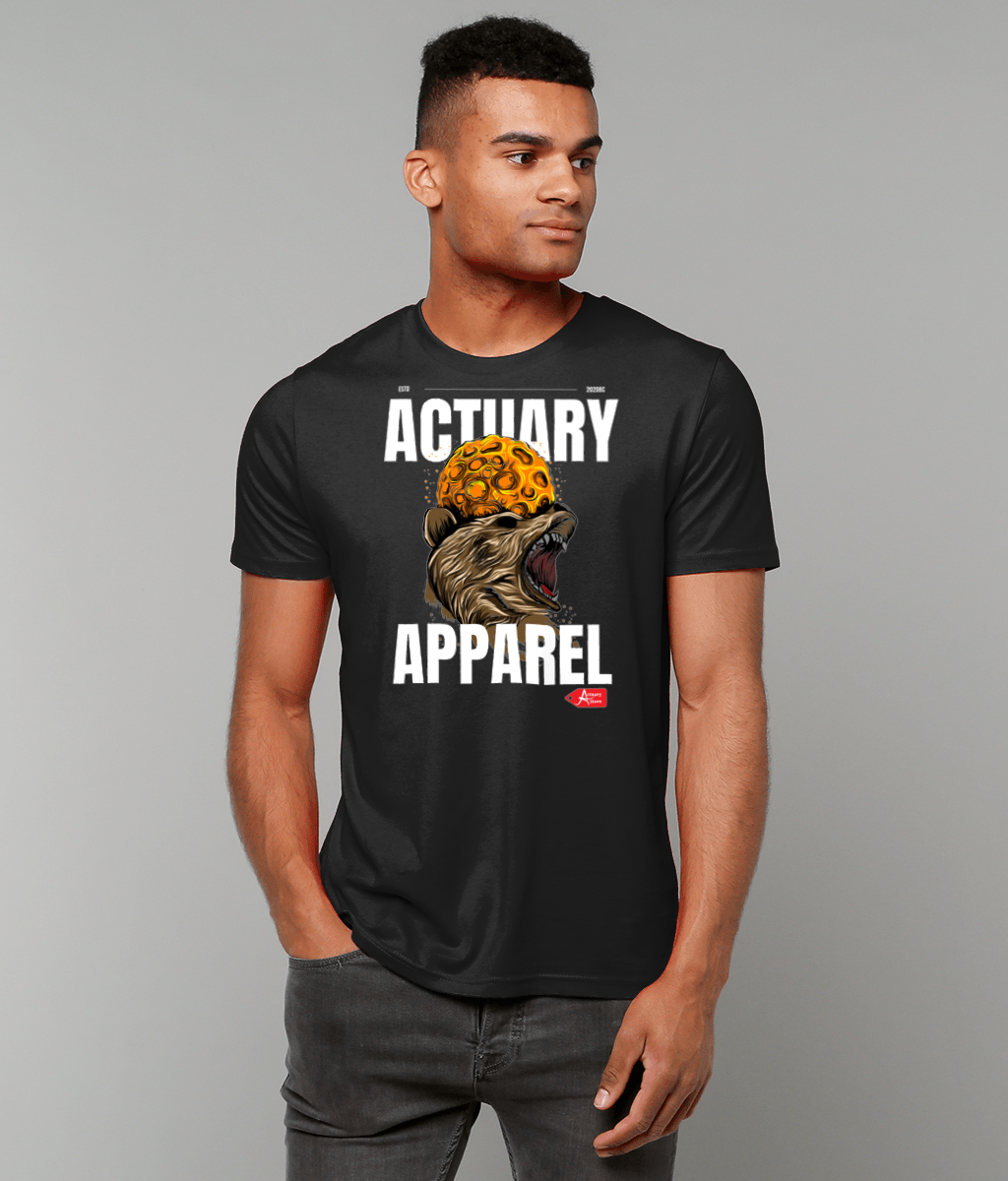 Actuary Black Bear Angry Apparel Illustrated Skull Black T-shirt