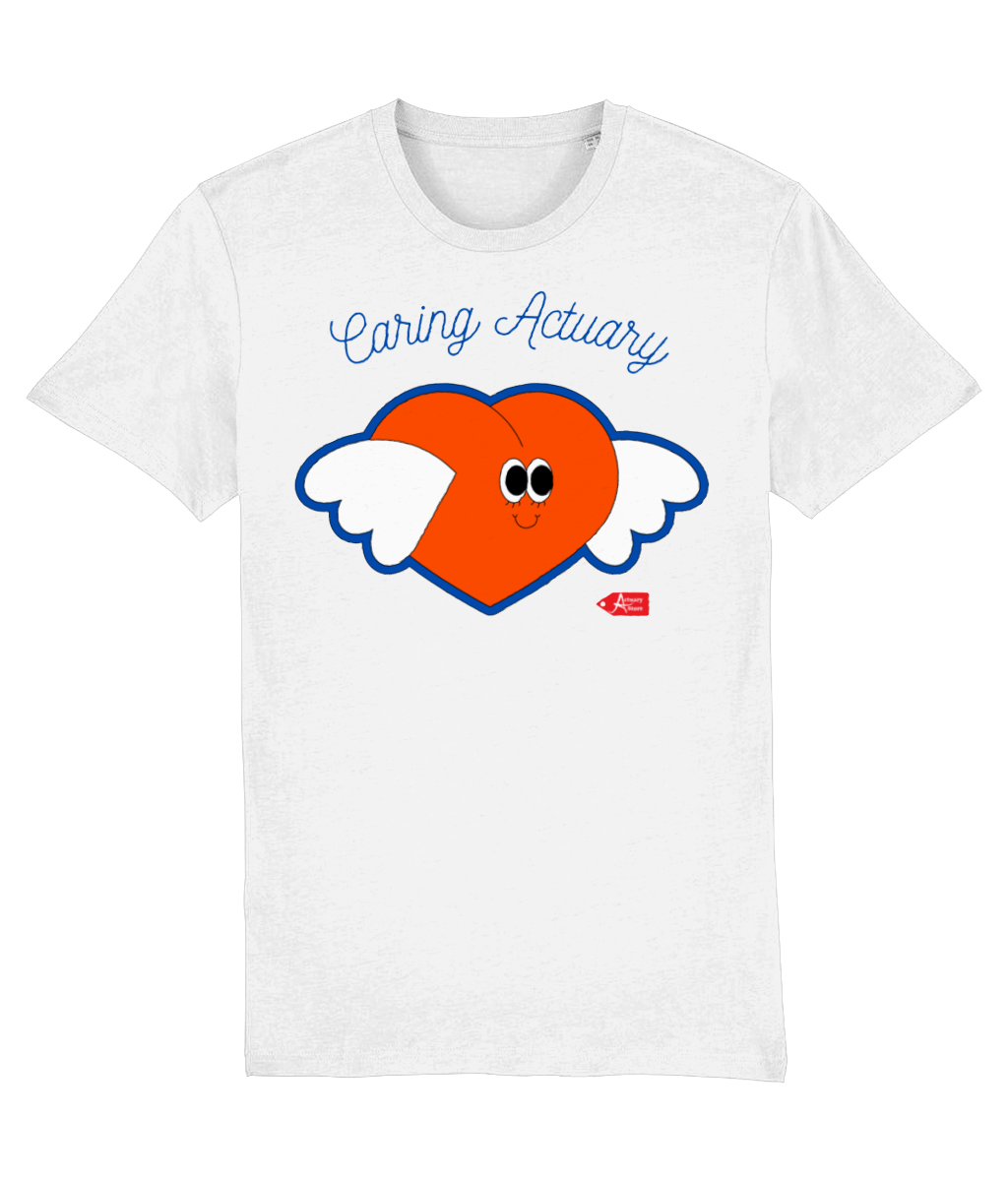 Caring Actuary Red and Blue Heart Love T-Shirt