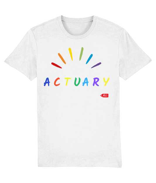 Actuary Colourful Vivid Pride Themed T-shirt (Black and White Variants)