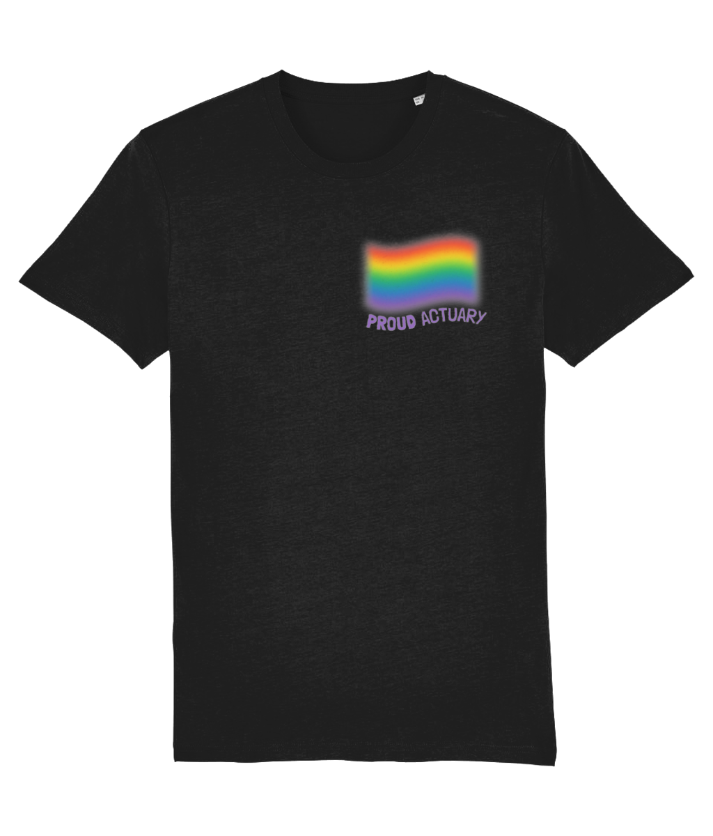 Minimalistic LGBT Rainbow flag Proud Actuary T-Shirt (Black and White Variants)