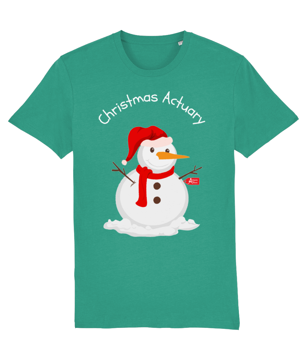 Christmas Actuary Snowman T-shirt (Red and Green Variations)