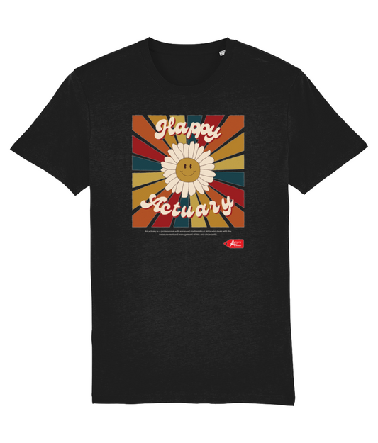 Happy Actuary Retro typography T-Shirt (Black and White Variants)