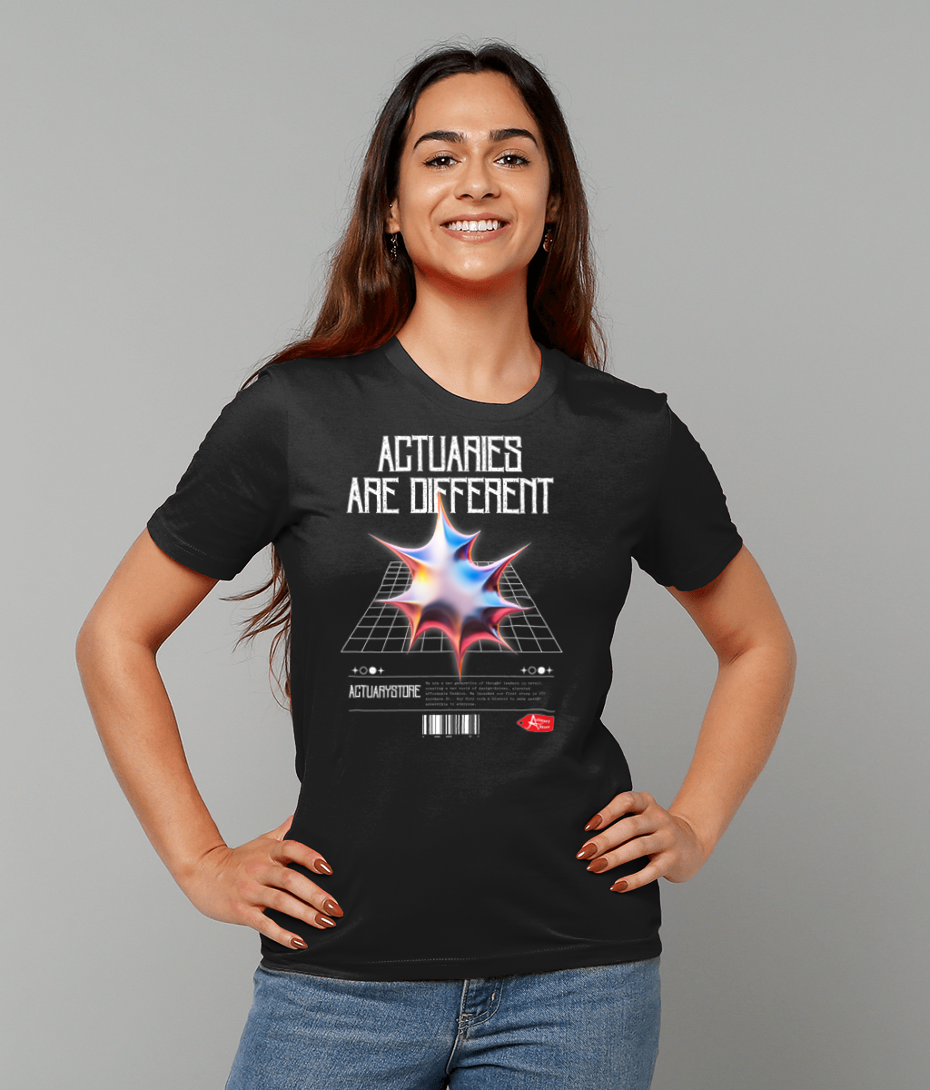 Actuaries Are Different Black Streetwear Aesthetic Quote 3D Chrome Black T-shirt